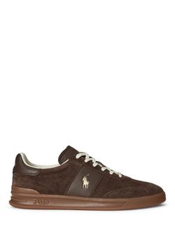 Polo Ralph Lauren Heritage Aera Suede Trainers, Chocolate Brown, Chocolate Brown