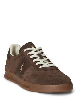 Polo Ralph Lauren Heritage Aera Suede Trainers, Chocolate Brown - view 2, Chocolate Brown