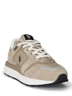 Polo Ralph Lauren Train 89 V2 Suede Trainers, Tonal Milkshake - view 2, Tonal Milkshake