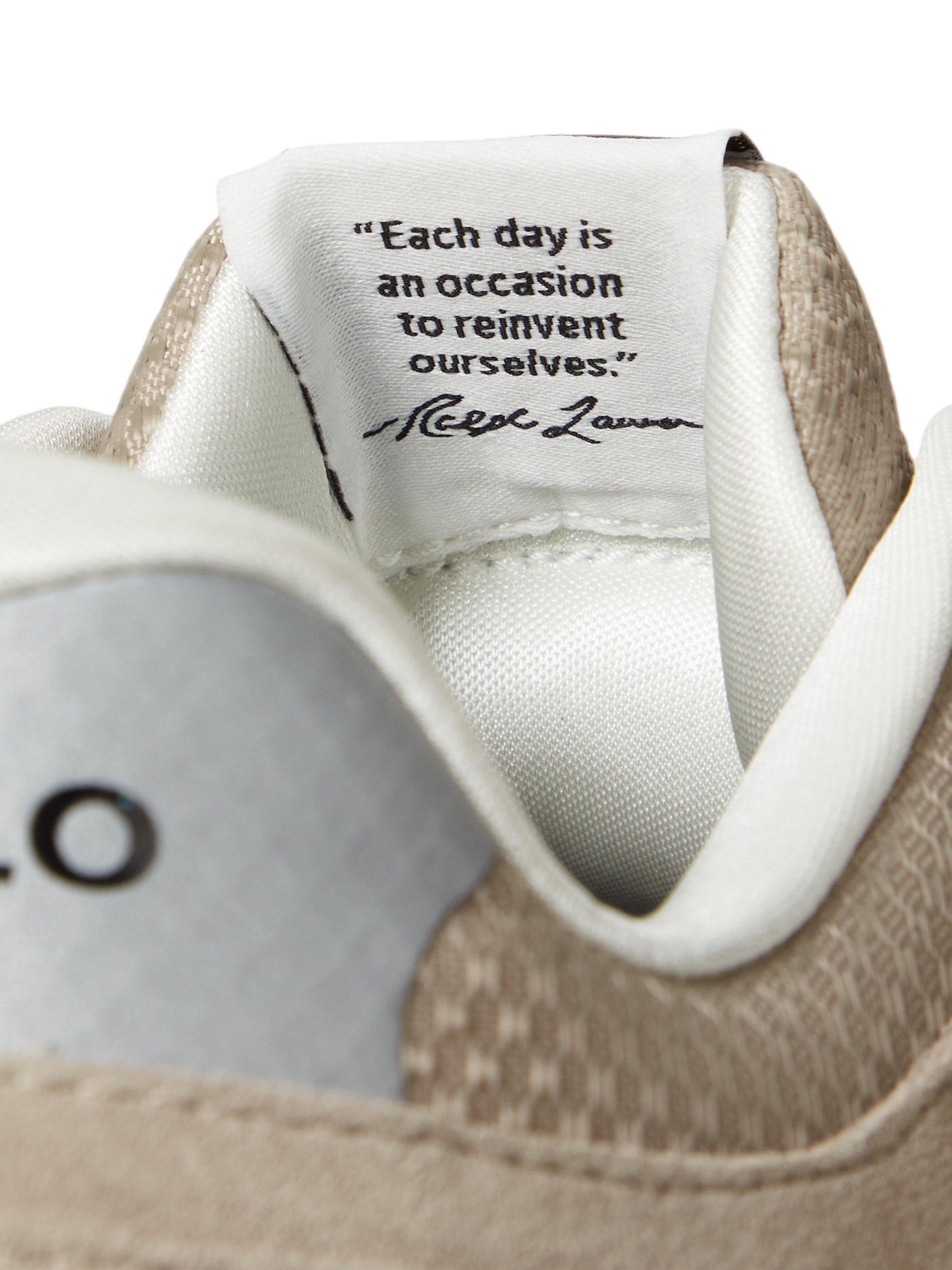 Product image 5 of 5, which shows Polo Ralph Lauren Train 89 V2 Suede Trainers, Tonal Milkshake, 7