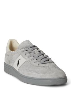 Polo Ralph Lauren Bedford Suede Trainers, Tonal Soft Grey - view 2, Tonal Soft Grey