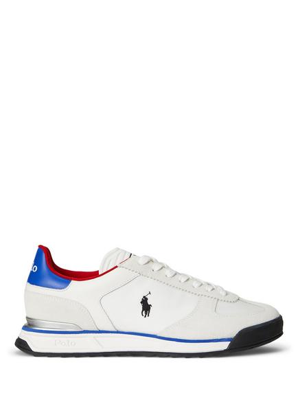 Polo Ralph Lauren Varick Suede & Oxford Trainers, White/Multi, White/Multi