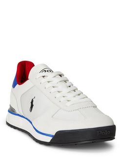 Polo Ralph Lauren Varick Suede & Oxford Trainers, White/Multi - view 2, White/Multi