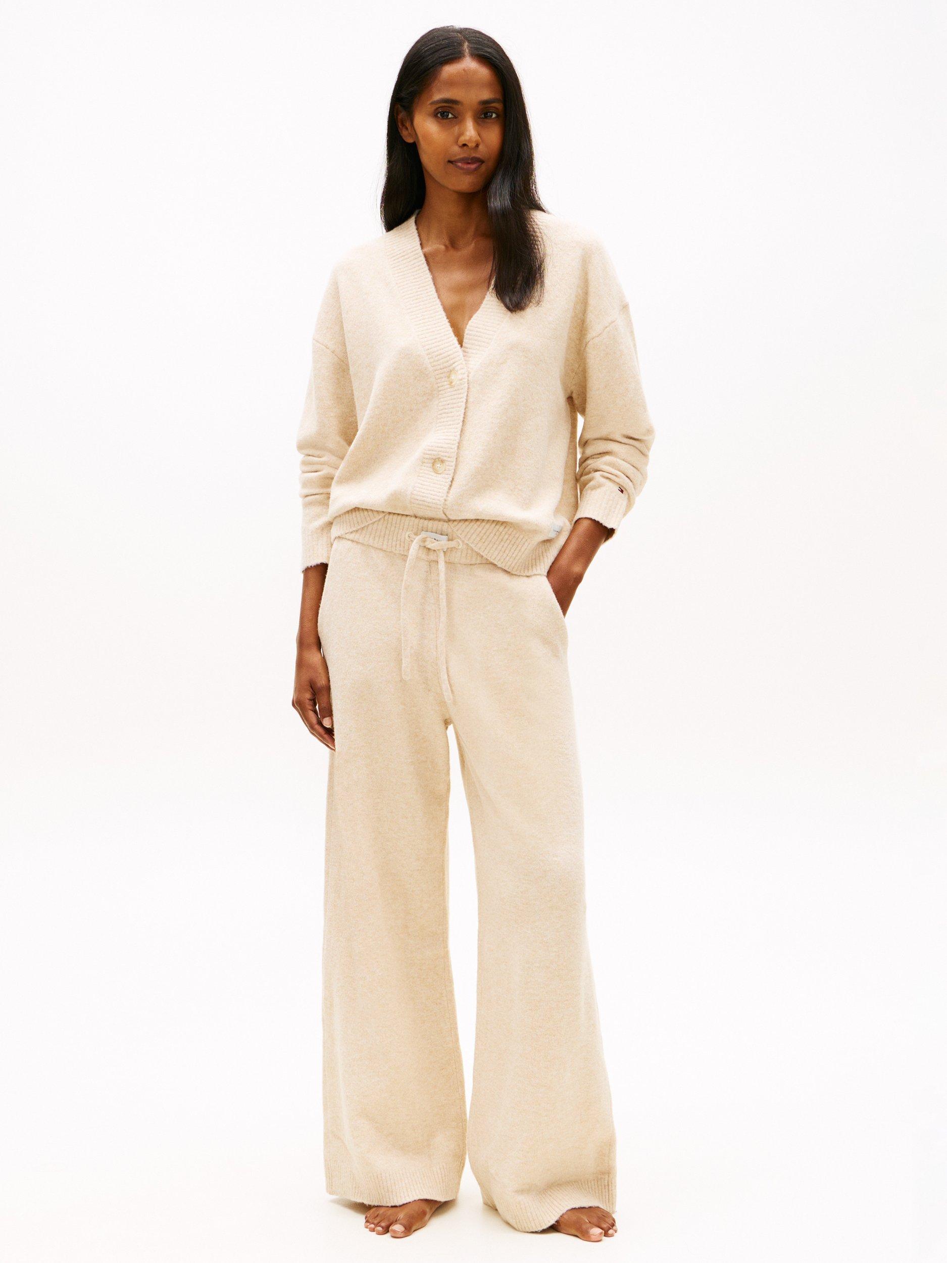 Product image 3 of 4, which shows Tommy Hilfiger Knit Trousers, Heathered Oat, S