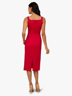 Adrianna Papell Beaded Stretch Taffeta Dress, Red - view 2, Red