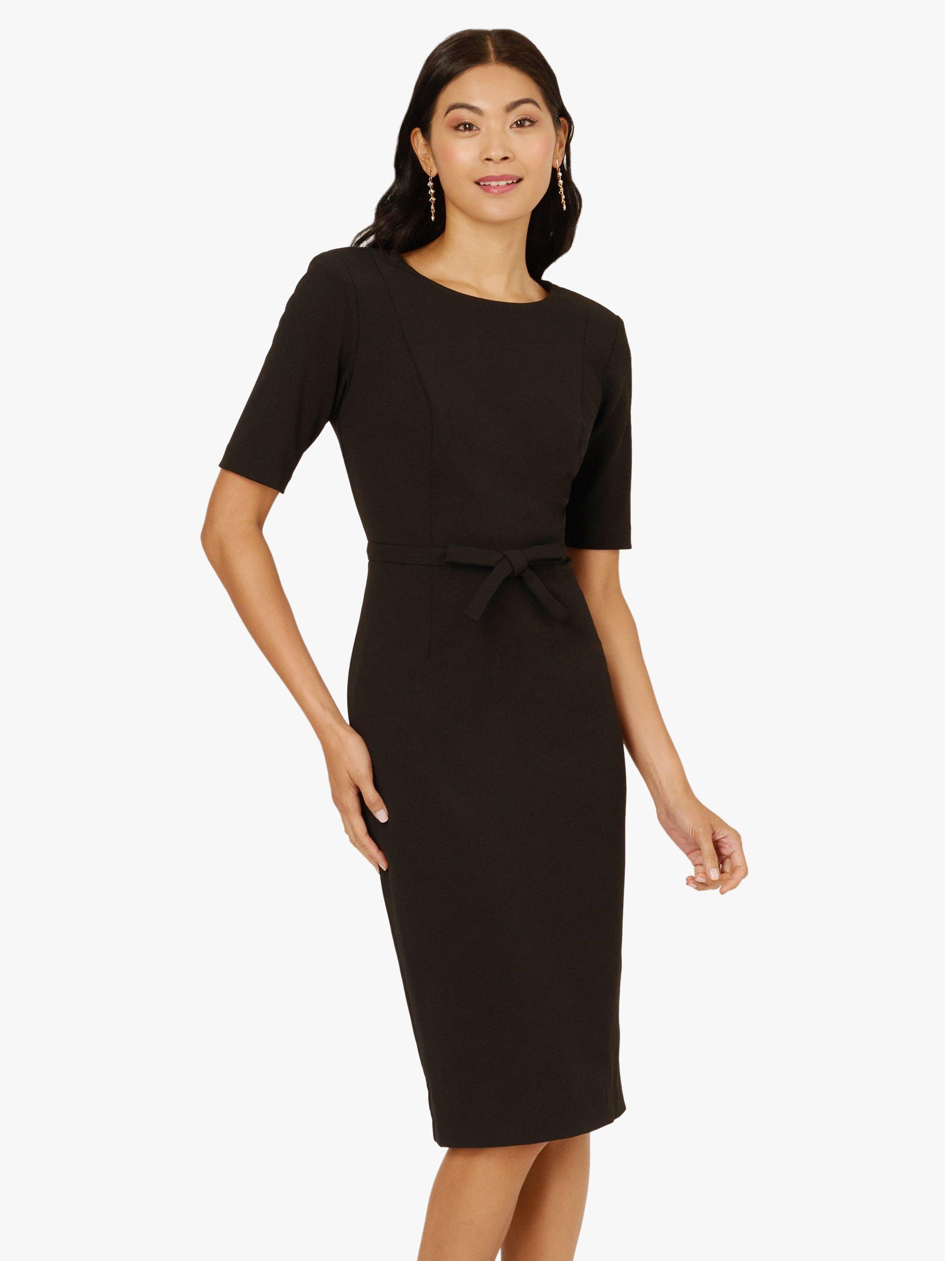Product image 1 of 7, which shows Adrianna Papell Bow Front Sheath Dress, Black, 6