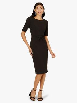 Adrianna Papell Bow Front Sheath Dress, Black - view 2, Black