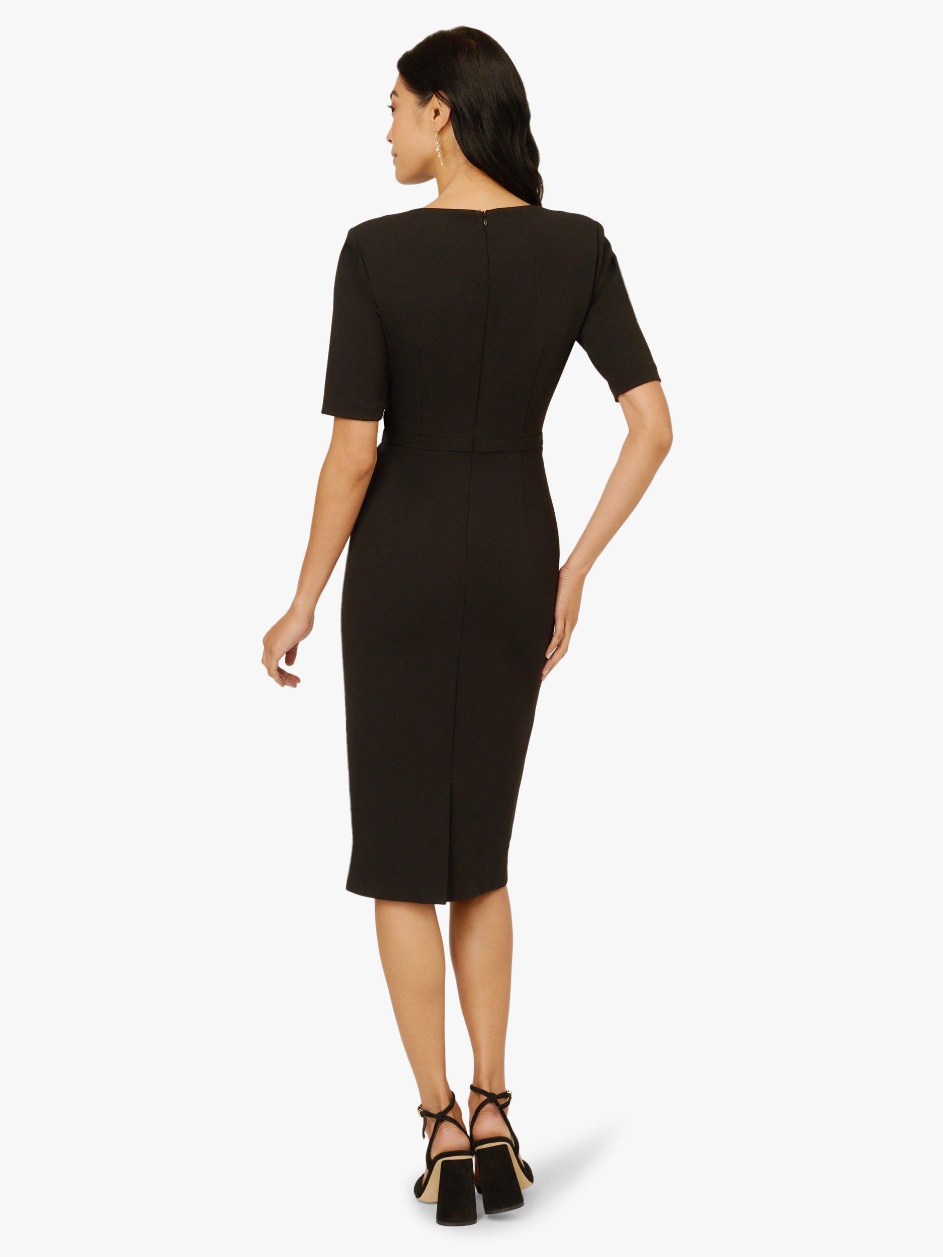 Product image 3 of 7, which shows Adrianna Papell Bow Front Sheath Dress, Black, 6
