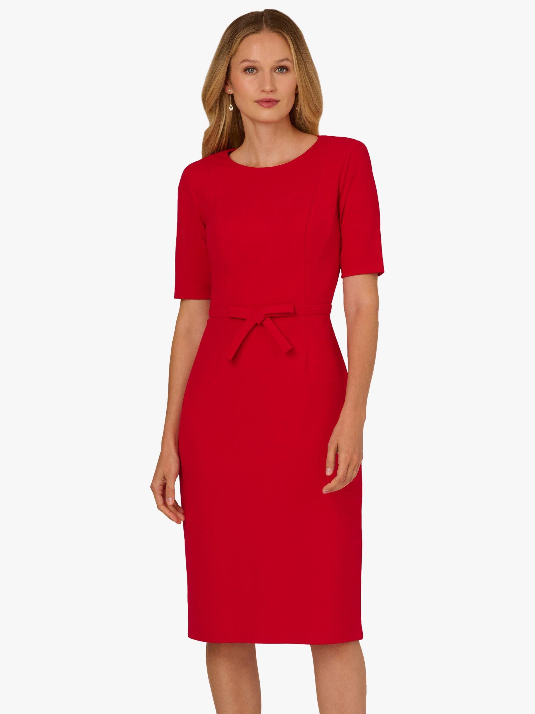 Adrianna Papell Bow Waist Sheath Dress, Red - Main Image
