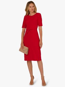Adrianna Papell Bow Waist Sheath Dress, Red - view 2, Red