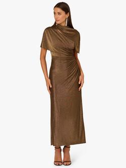 Adrianna Papell Metallic Knit Maxi Dress, Gold, Gold