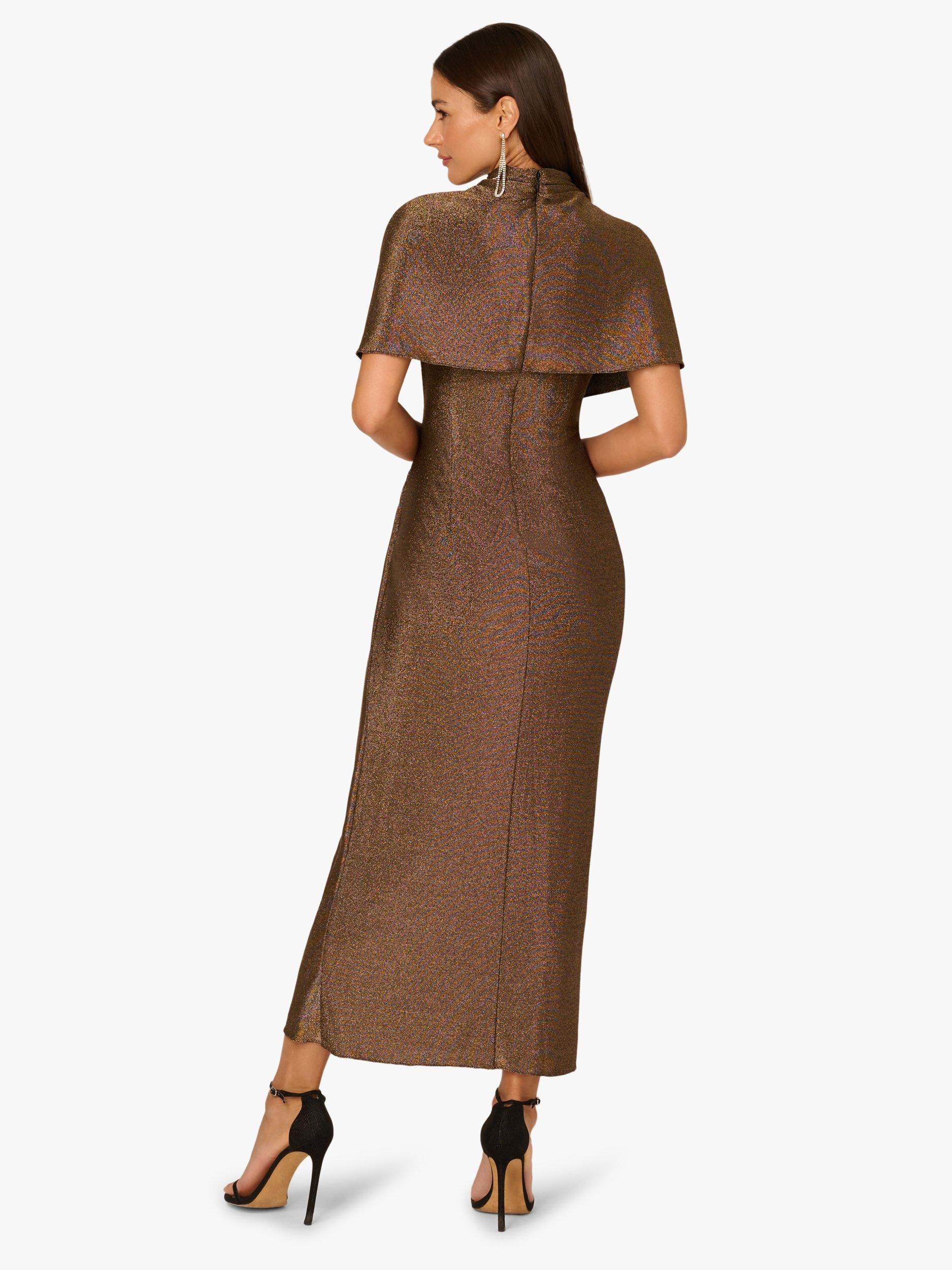 Adrianna Papell Metallic Knit Maxi Dress, Gold