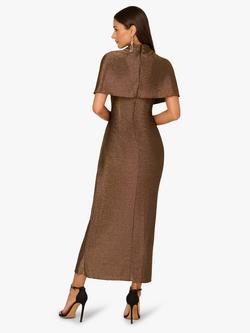 Adrianna Papell Metallic Knit Maxi Dress, Gold - view 2, Gold