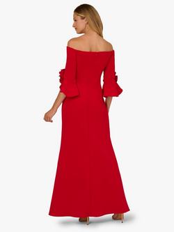 Adrianna Papell Rosette Scuba Crepe Dress, Super Red - view 2, Super Red
