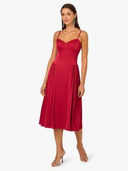 Adrianna By Adrianna Papell Stretch Satin Midi Dress, Matador Red
