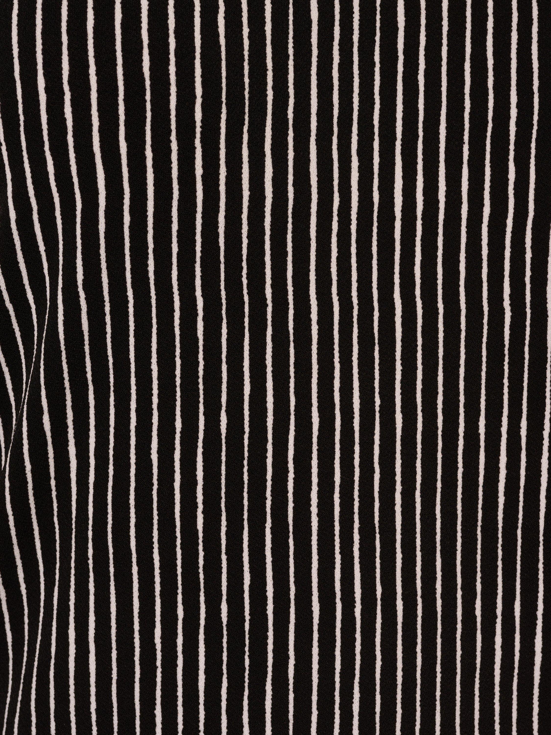 Product image 6 of 6, which shows Adrianna Papell Stripe Collar Top, Black/White, M