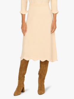 Adrianna Papell Scallop Hem Knit Skirt, Cream, Cream