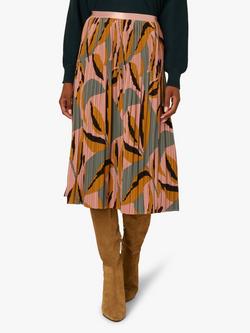 Adrianna Papell Abstract Pleated Midi Skirt, Sea Green/Multi, Sea Green/Multi