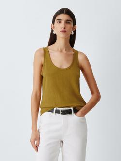 John Lewis Linen Vest, Olive