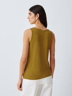 John Lewis Linen Vest - view 2, Olive
