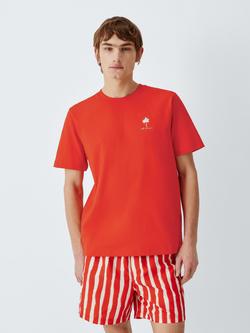 John Lewis Cotton Resort T-Shirt, Red Clay, Red Clay