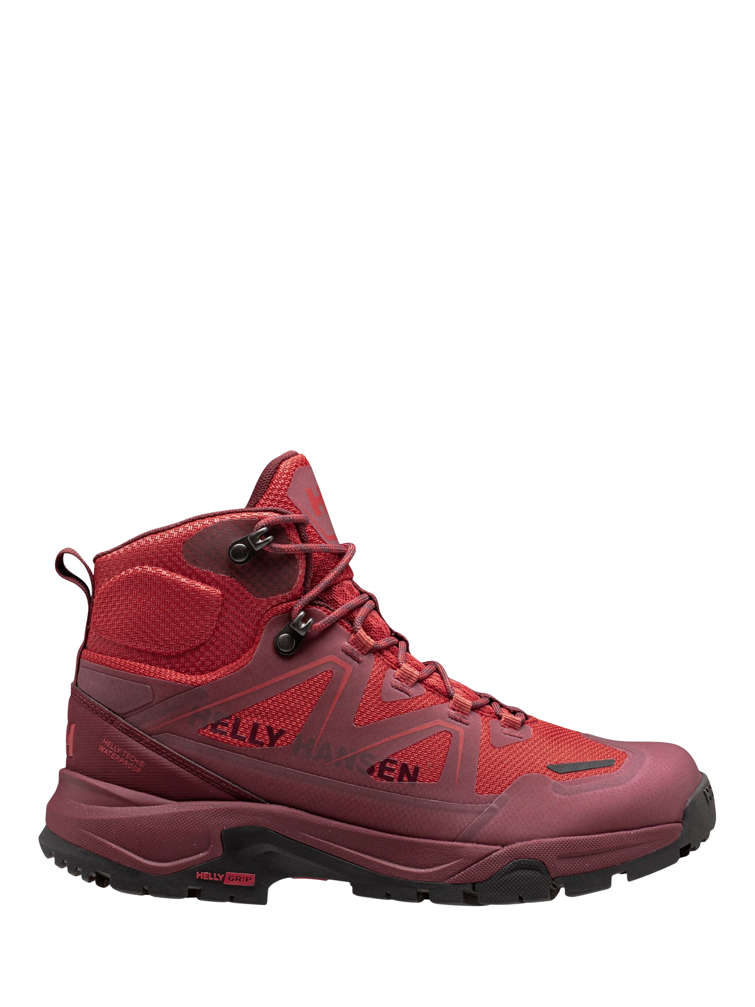 Product image 1 of 4, which shows Helly Hansen Cascade Mid HT Lace Up Walking Boots, Red, 4