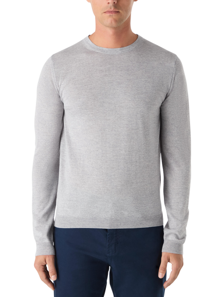 Oliver Sweeney Camber Merino Wool Crew Neck Jumper, Charcoal Marl