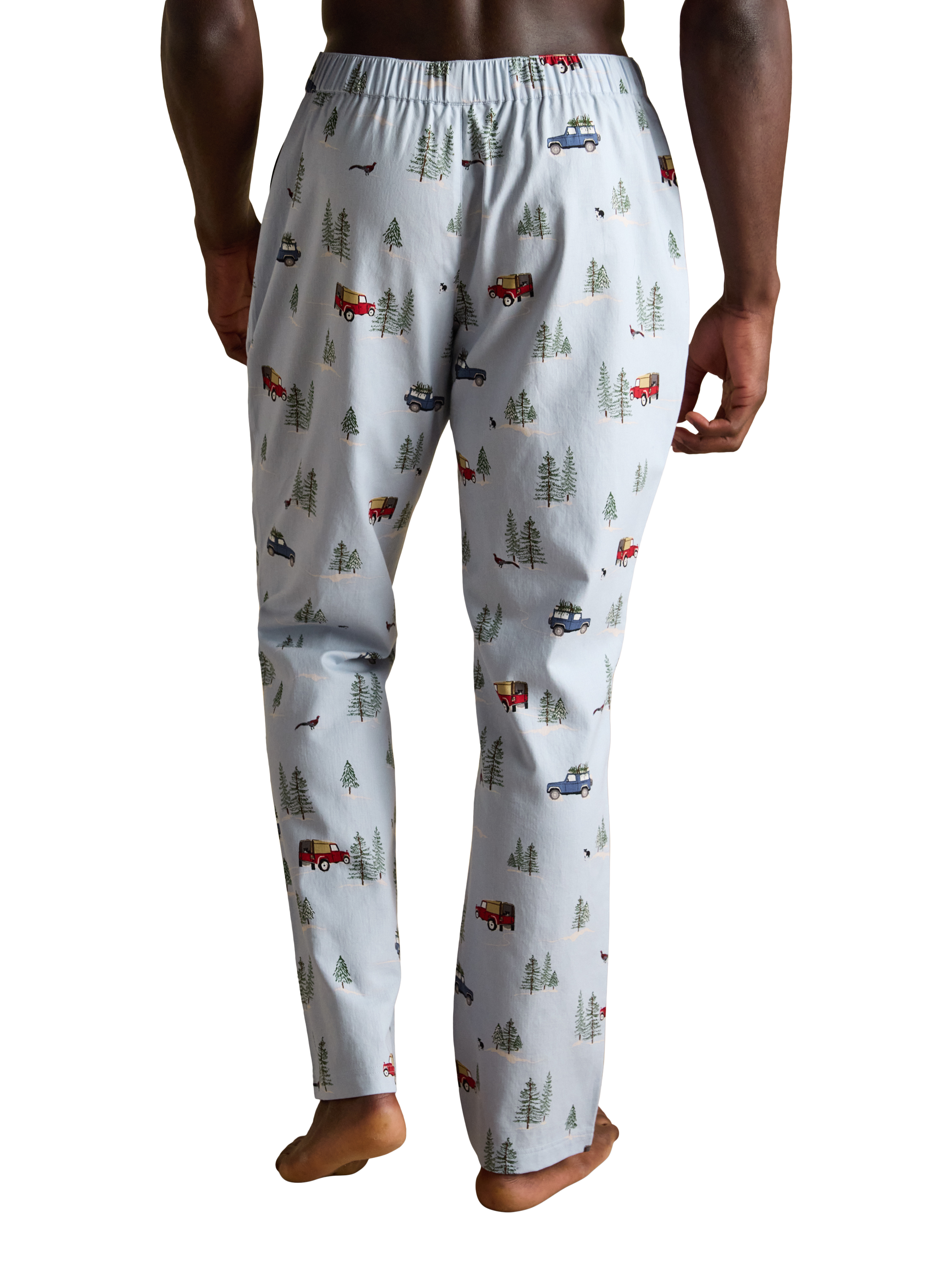 Product image 2 of 5, which shows Joules Cotton Print Pyjama Bottoms, Light Blue, S