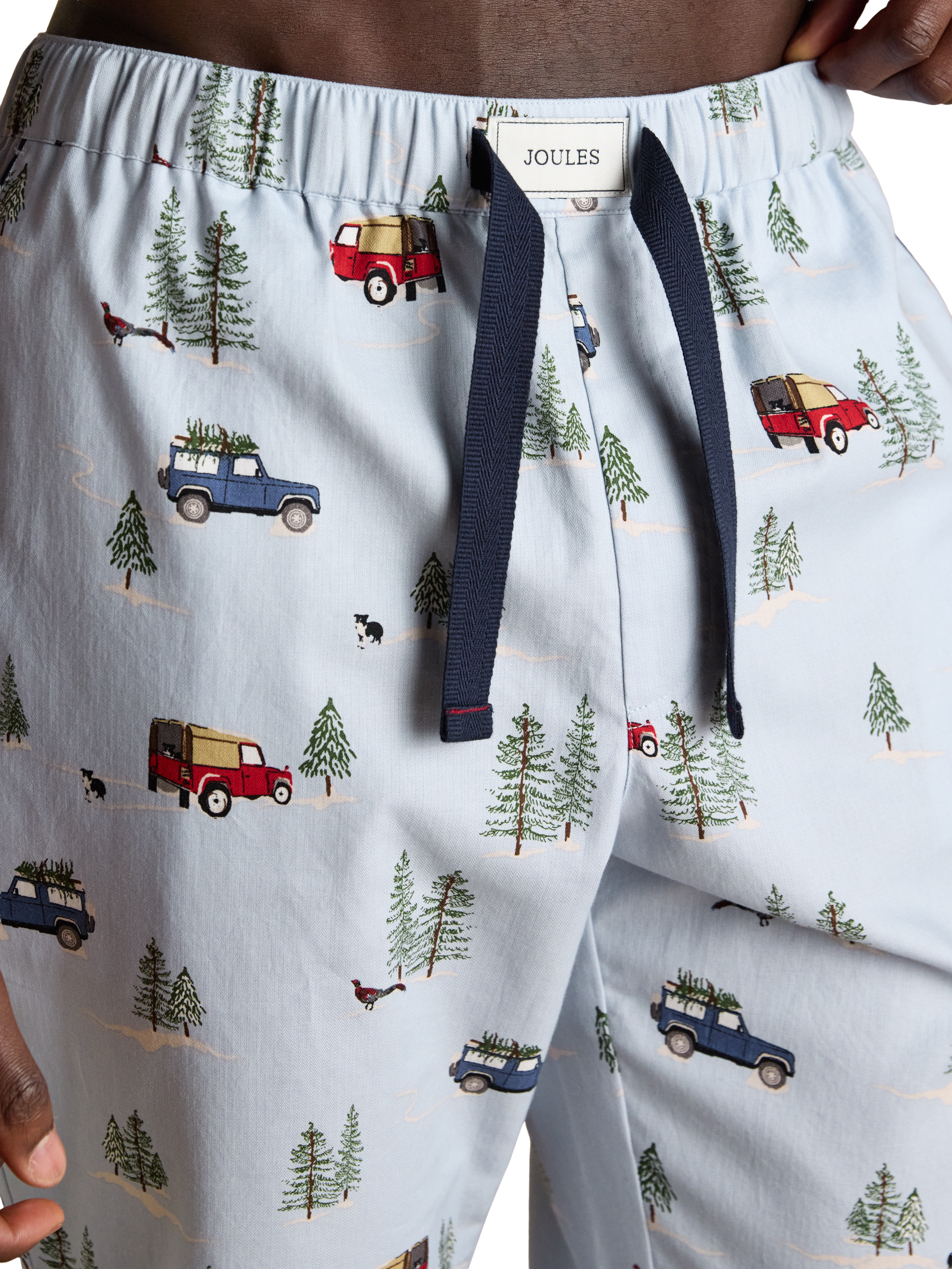 Product image 3 of 5, which shows Joules Cotton Print Pyjama Bottoms, Light Blue, S