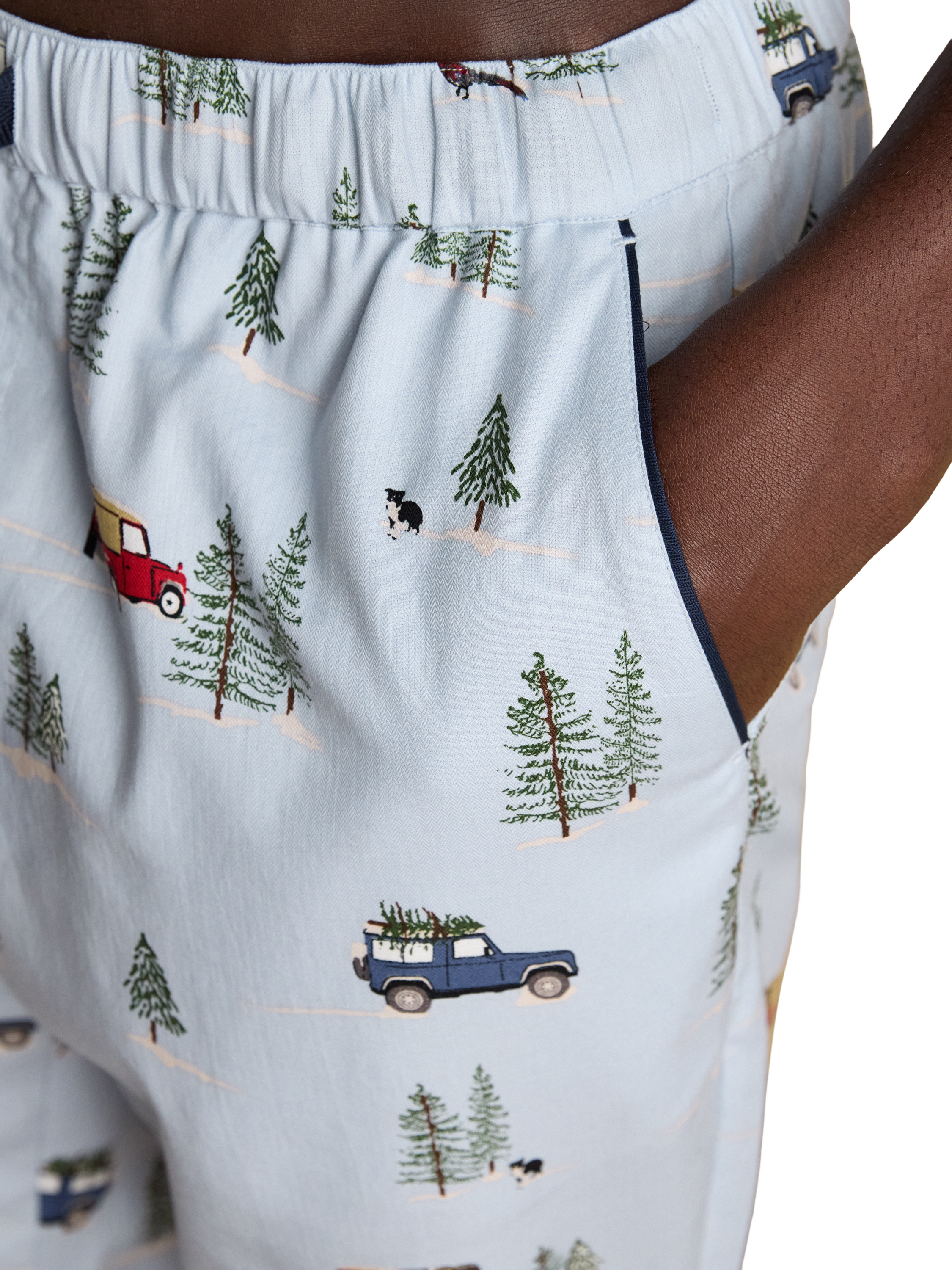 Product image 4 of 5, which shows Joules Cotton Print Pyjama Bottoms, Light Blue, S