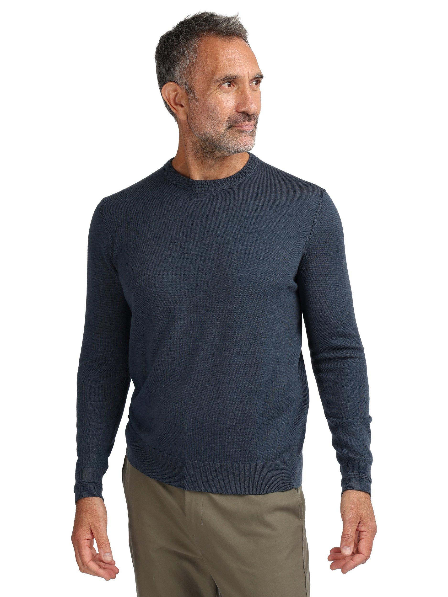 Product image 1 of 11, which shows Rohan Merino Wool Crew Neck Jumper, Vesper Blue, S