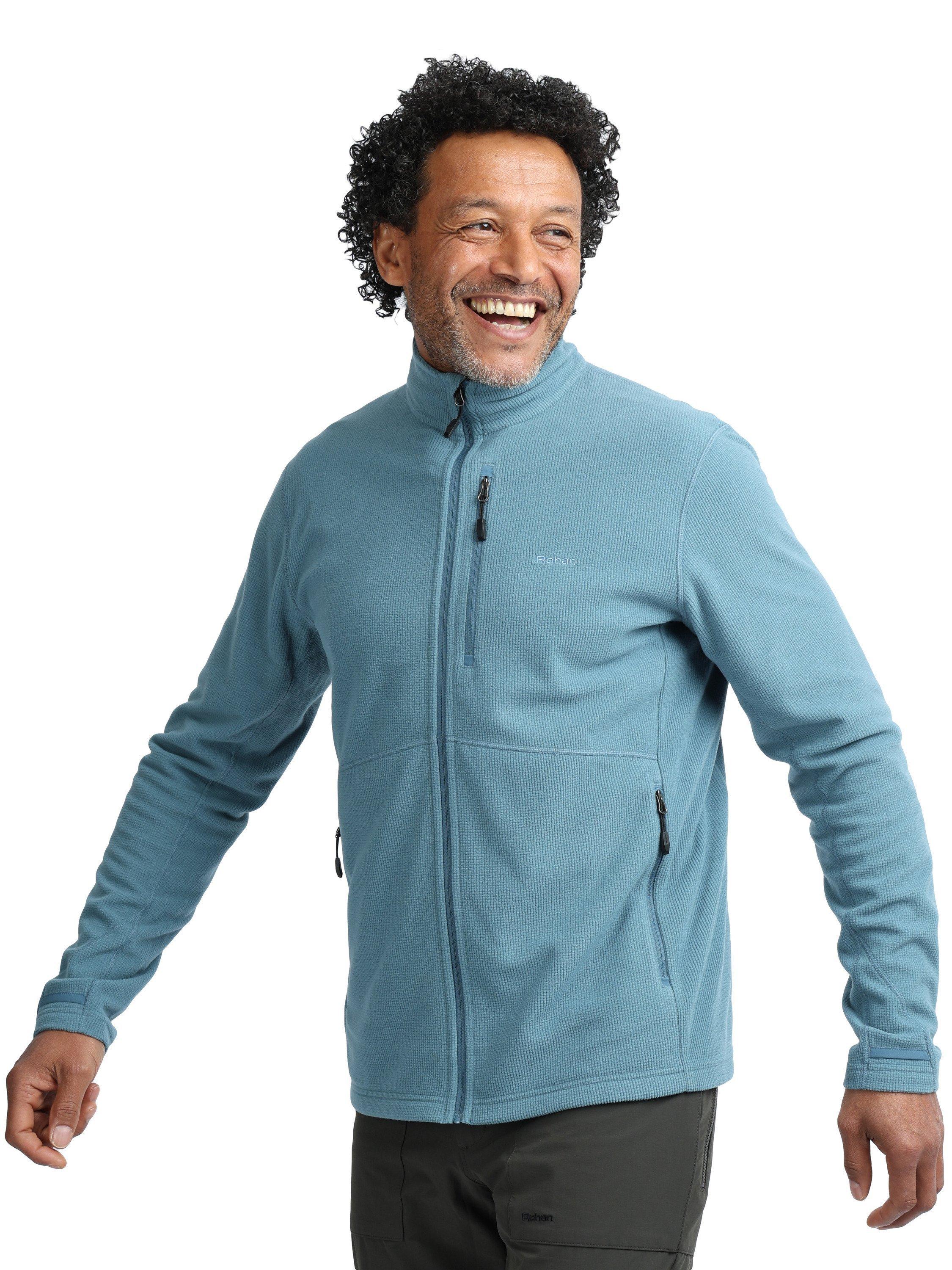 Product image 1 of 8, which shows Rohan Microgrid Fleece Jacket, Shadow Blue, S