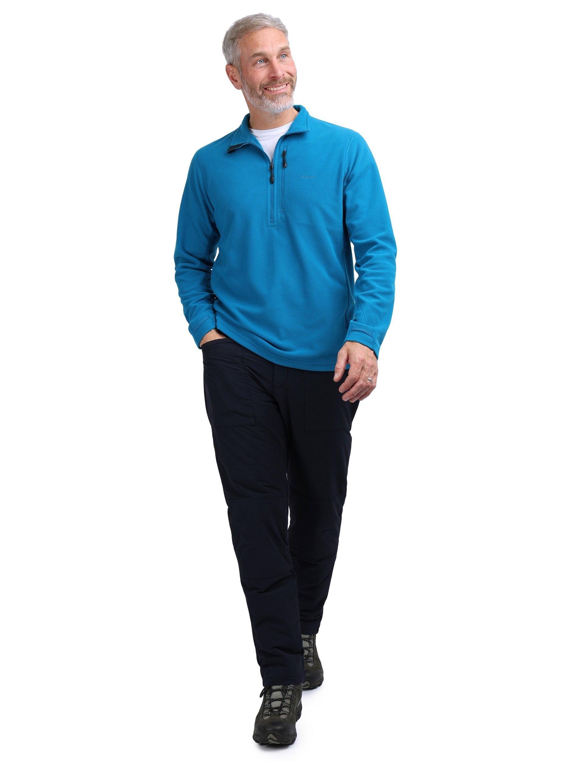 Product image 4 of 6, which shows Rohan Men's Microgrid Zip-Neck Mid-Layer Top, Nordic Blue, S