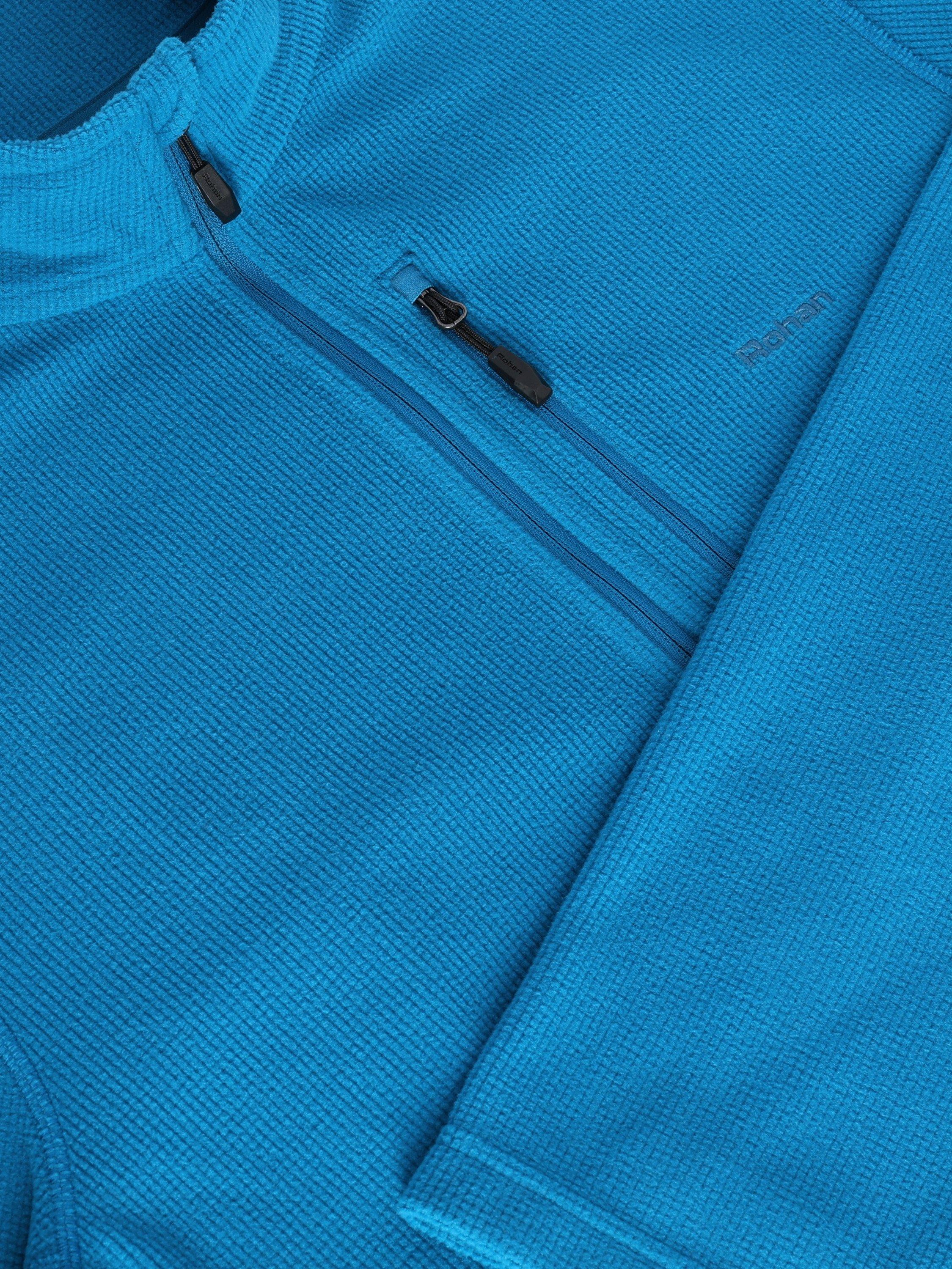 Product image 6 of 6, which shows Rohan Men's Microgrid Zip-Neck Mid-Layer Top, Nordic Blue, S