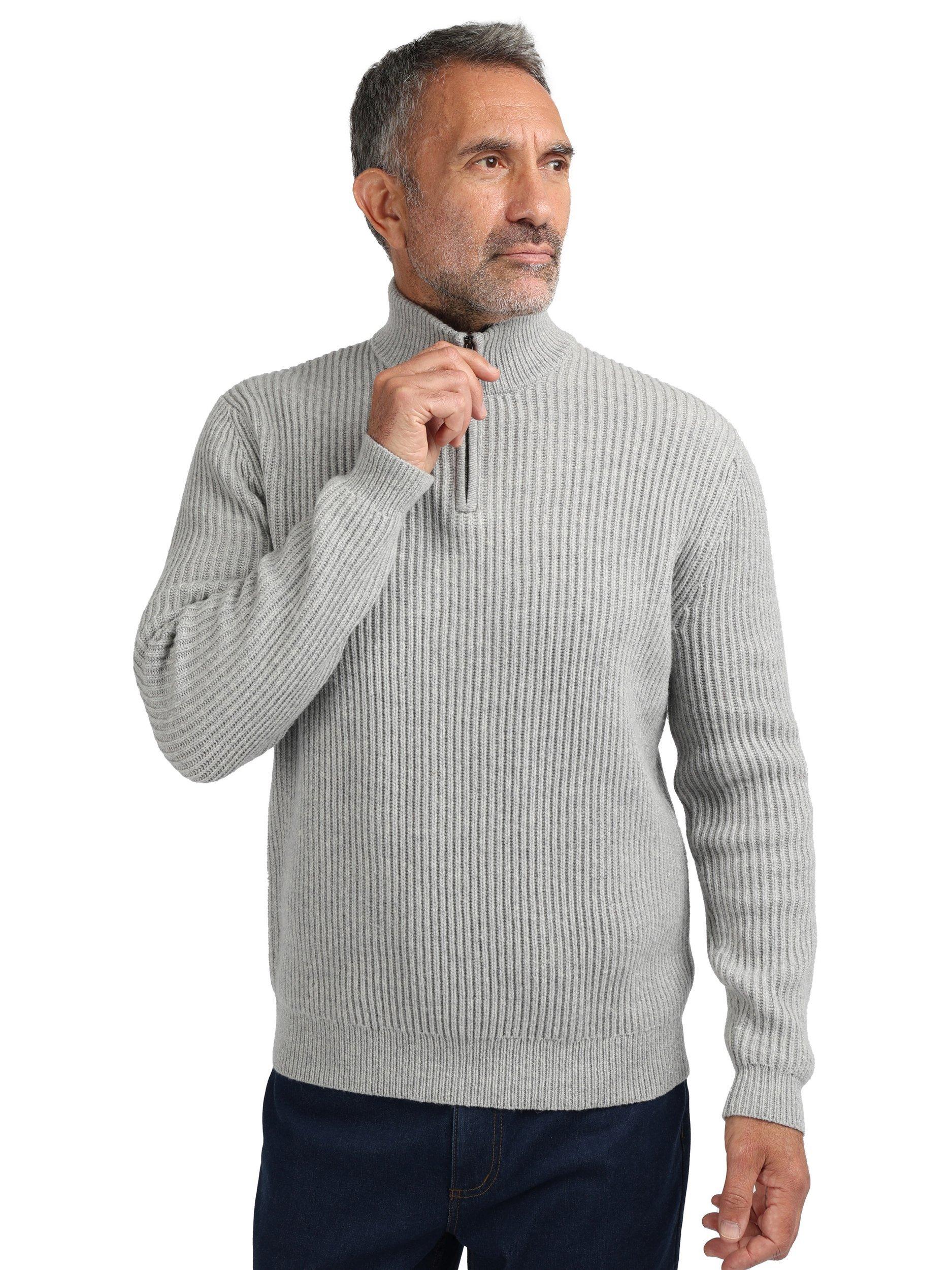 Product image 1 of 5, which shows Rohan Broxburn Wool Blend Zip Neck Jumper, Light Grey, S