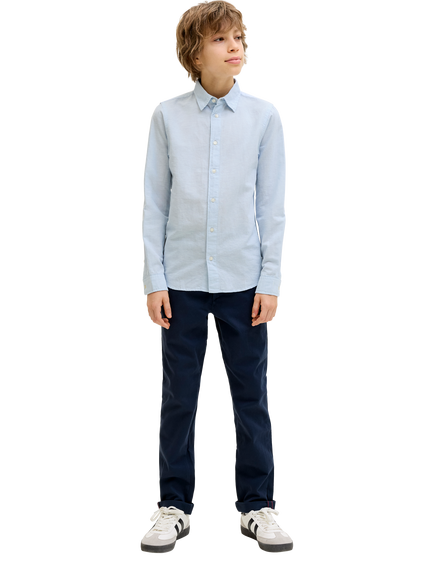Jack & Jones Kids' Breeze Linen Blend Shirt, Celestial Blue - view 2, Celestial Blue