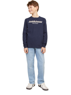 Jack & Jones Kids' Clark Regular Jeans, Blue Denim, Blue Denim