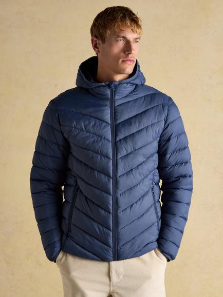 Joules Garrett Showerproof Puffer Jacket, Blue, Blue