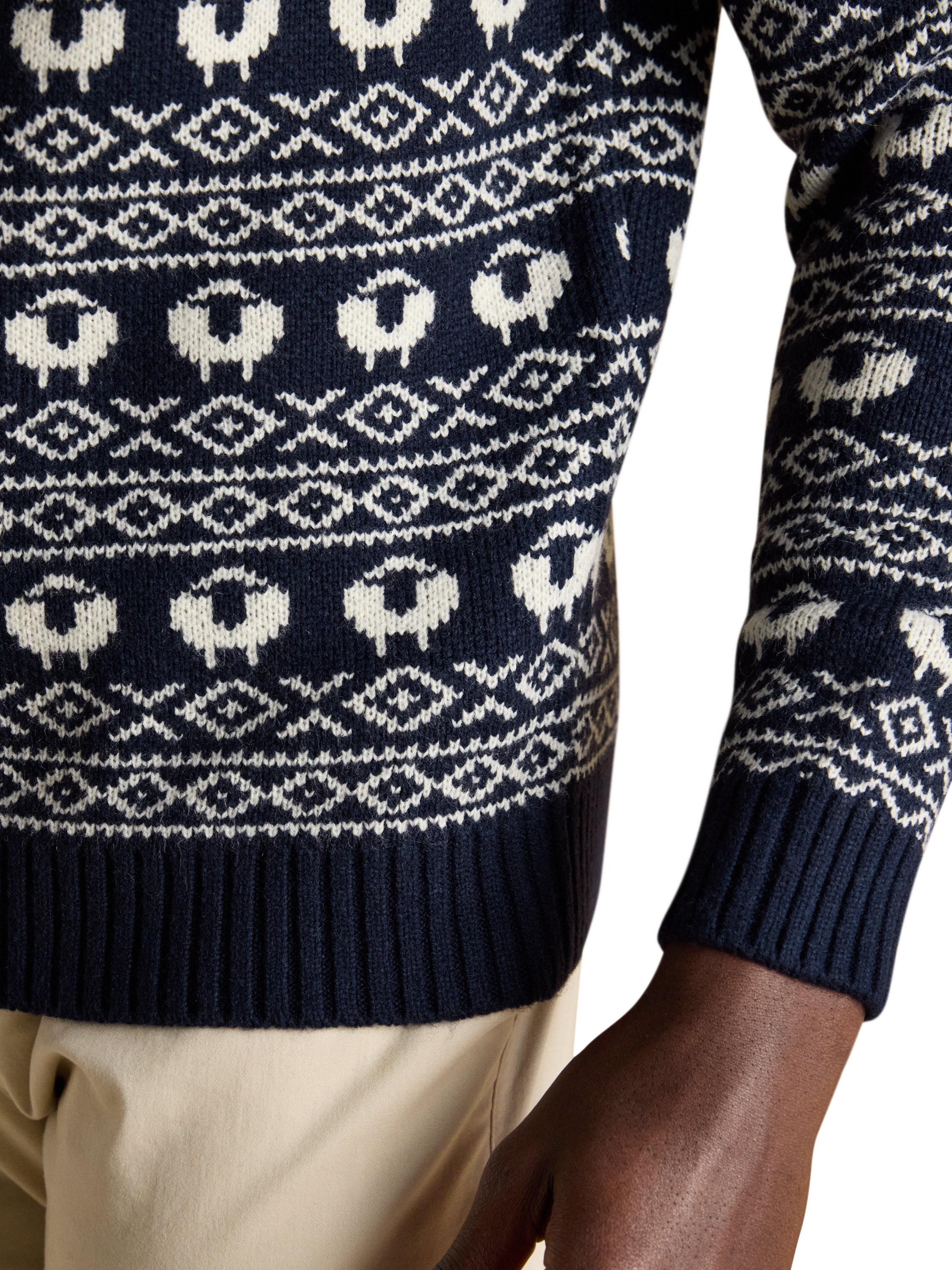 Product image 3 of 8, which shows Joules Crew Neck Christmas Jumper, Navy, S