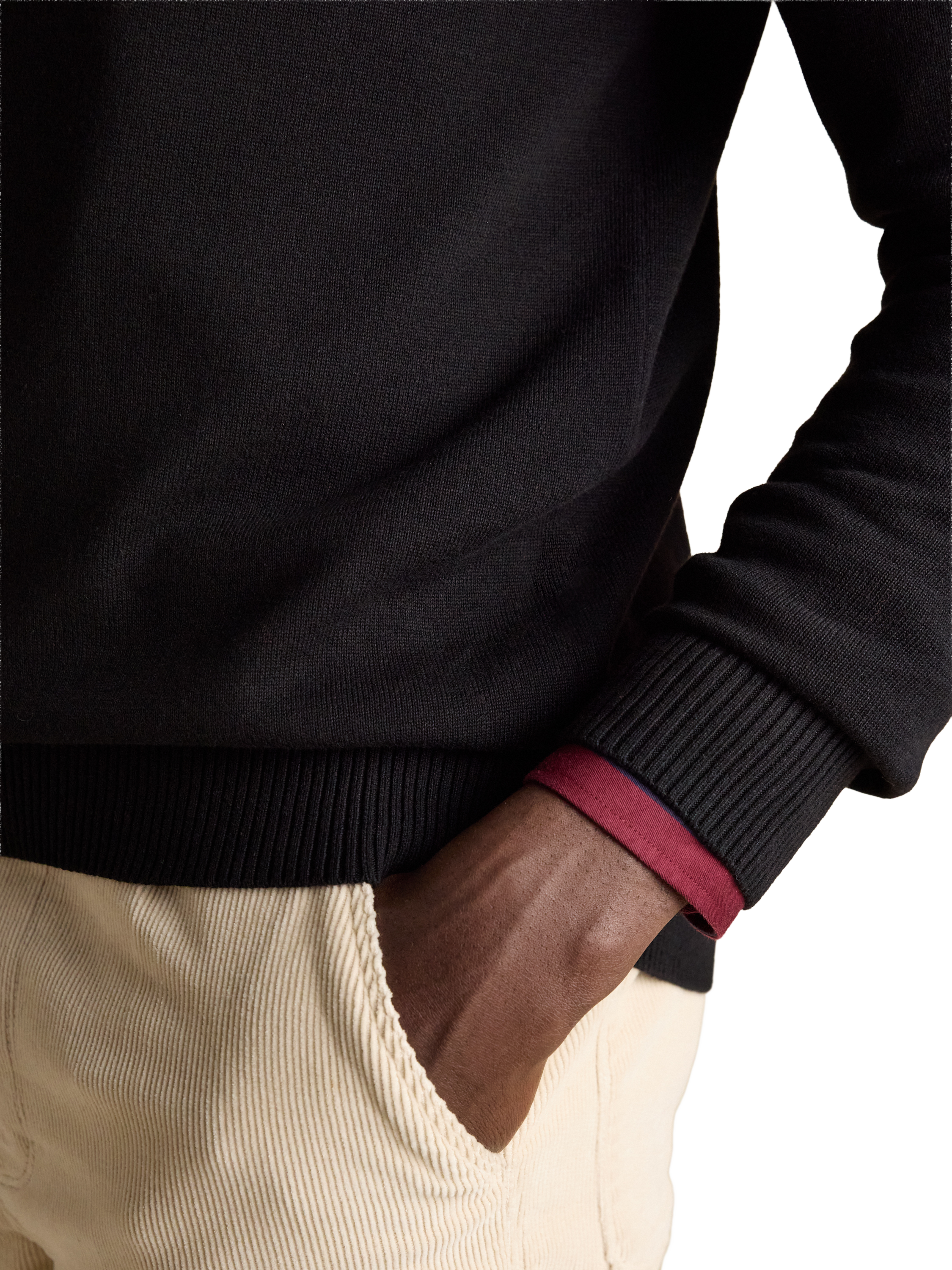 Product image 4 of 8, which shows Joules Cotton Quarter Zip Neck Jumper, Black, XXL