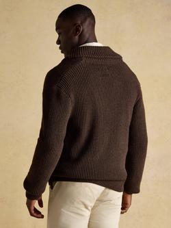 Joules Cotton Blend Shawl Cardigan - view 2, Brown