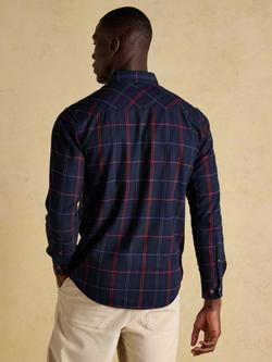 Joules Cotton Flannel Long Sleeve Collar Shirt - view 2, Navy