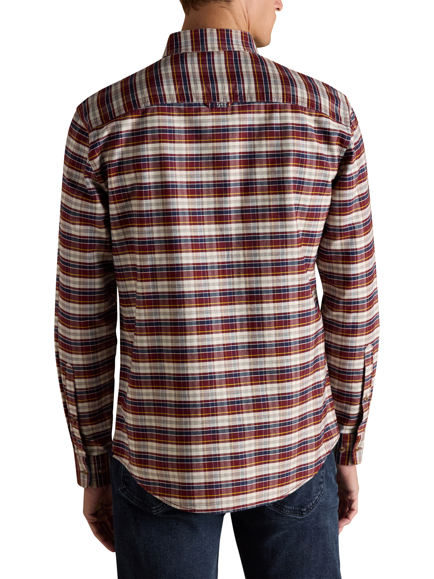 Product image 2 of 10, which shows Joules Cotton Check Oxford Shirt, Red, XL