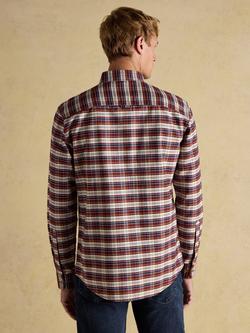 Joules Cotton Check Oxford Shirt, Red - view 2, Red