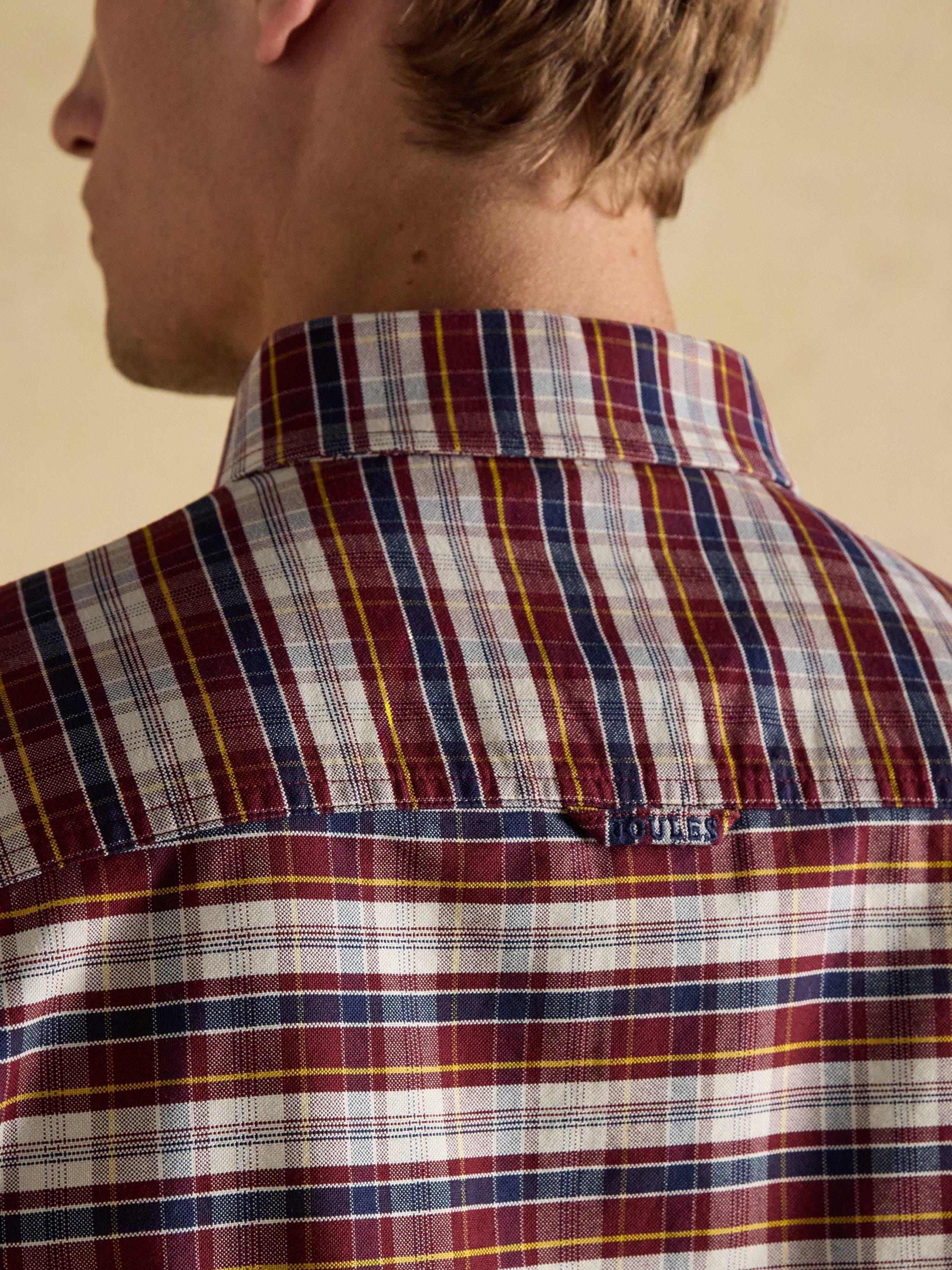 Product image 8 of 10, which shows Joules Cotton Check Oxford Shirt, Red, XL