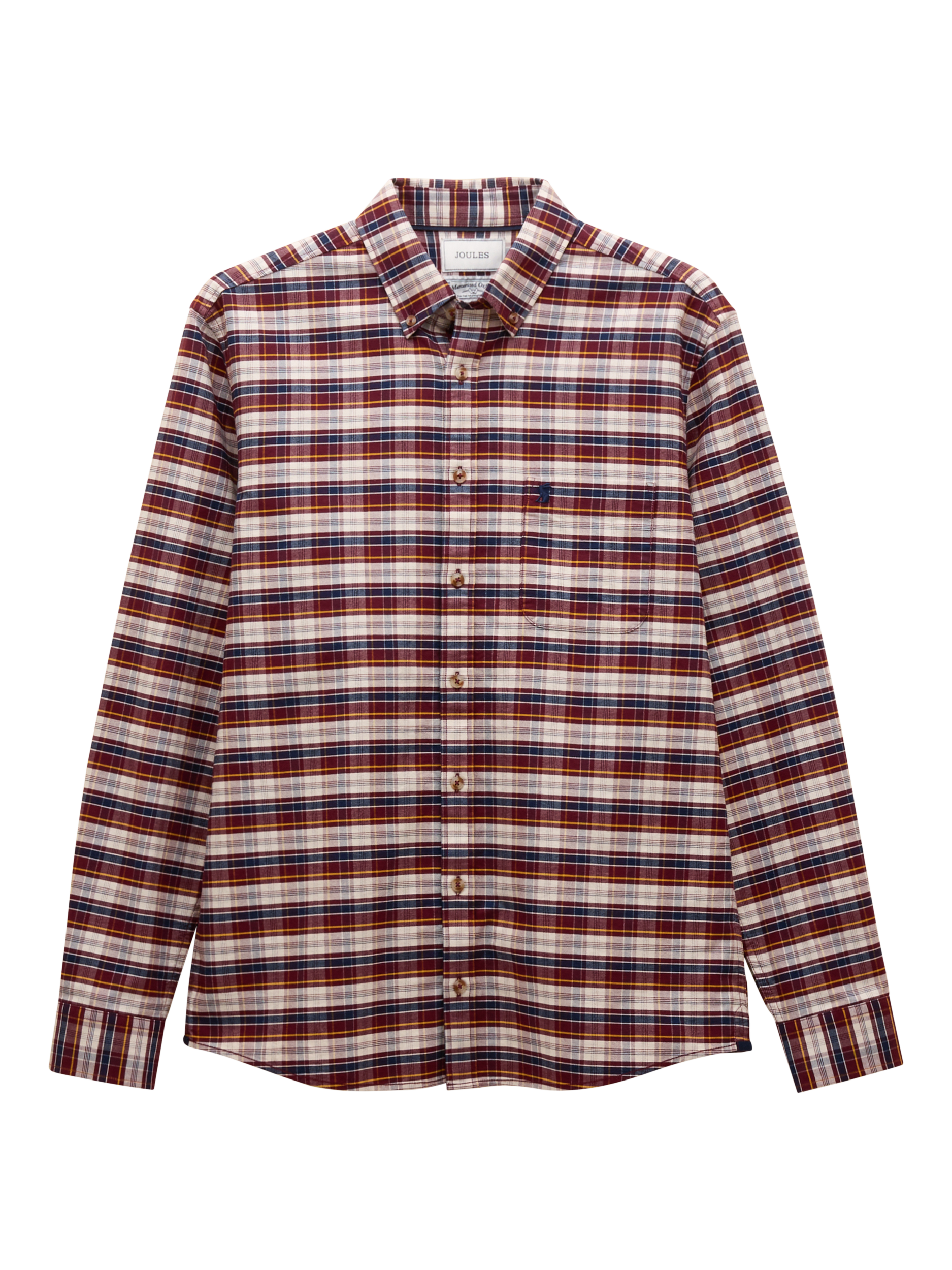 Product image 10 of 10, which shows Joules Cotton Check Oxford Shirt, Red, XL