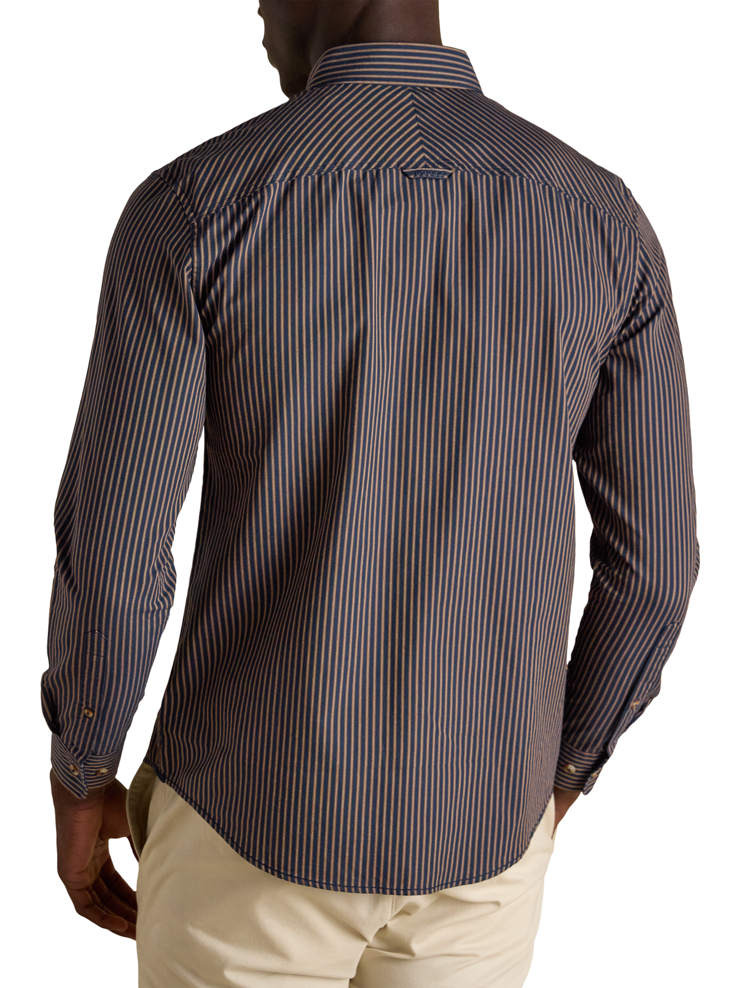 Product image 2 of 7, which shows Joules Cotton Stripe Oxford Shirt, Navy, S