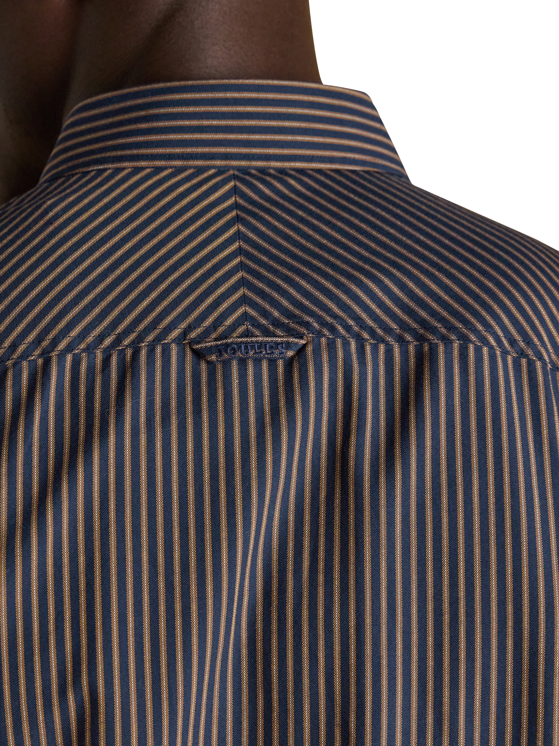 Product image 4 of 7, which shows Joules Cotton Stripe Oxford Shirt, Navy, S
