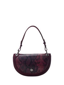 Moda In Pelle Fillipa Curved Crossbody Bag, Burgundy