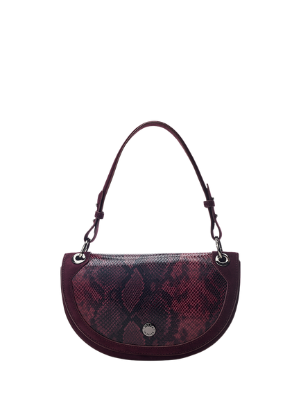 Moda In Pelle Fillipa Curved Crossbody Bag, Burgundy